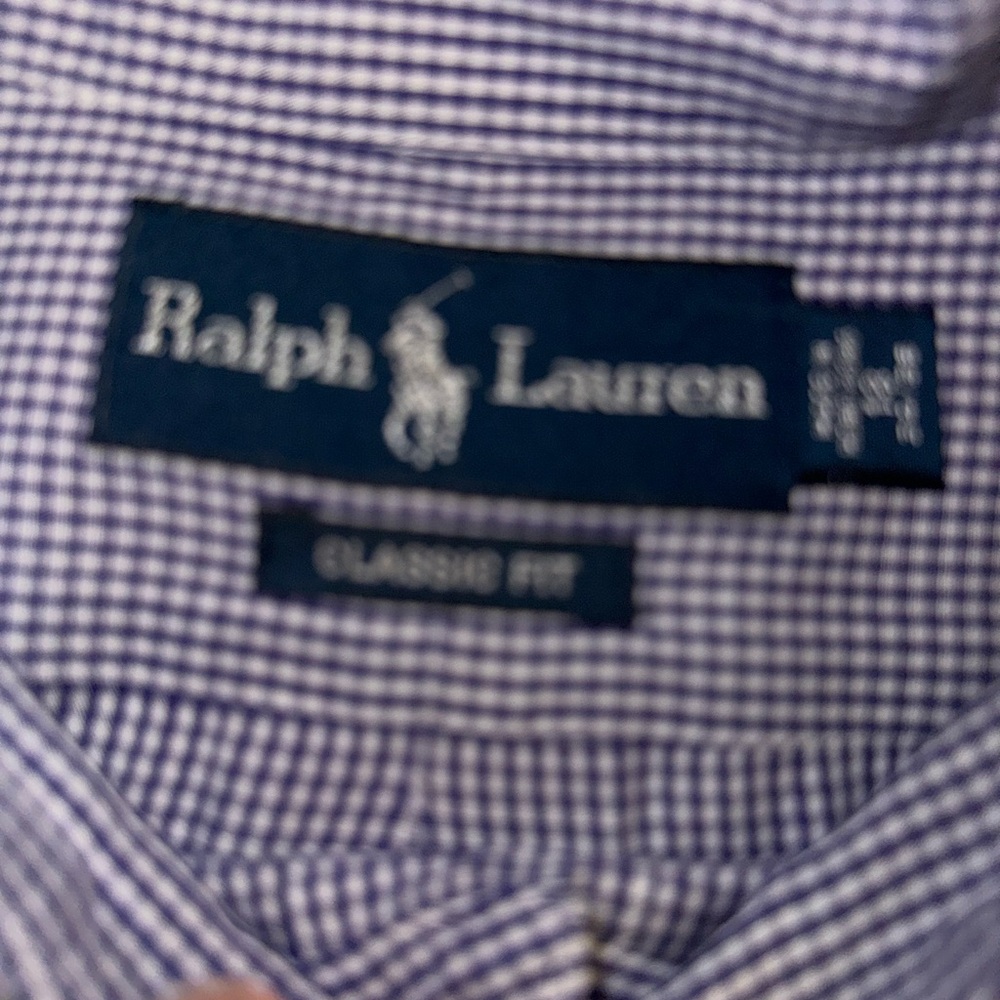 Ralph Lauren- Blue and white checkered long sleeve size   18 34-35